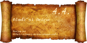 Almási Anina névjegykártya